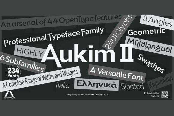 Aukim II Font: Modern Sans Serif for Web Design