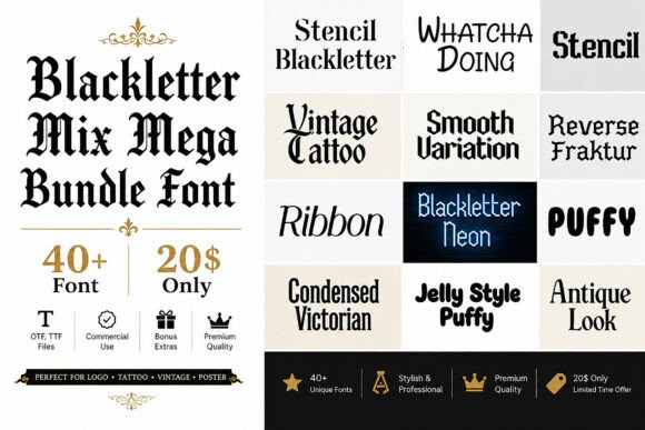 Blackletter Mix Mega Bundle Font