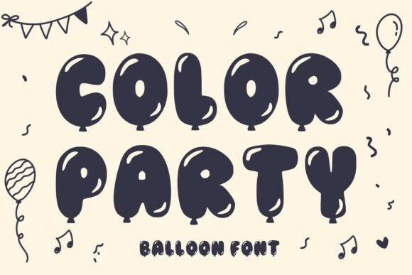 Color Party Font for Web Design
