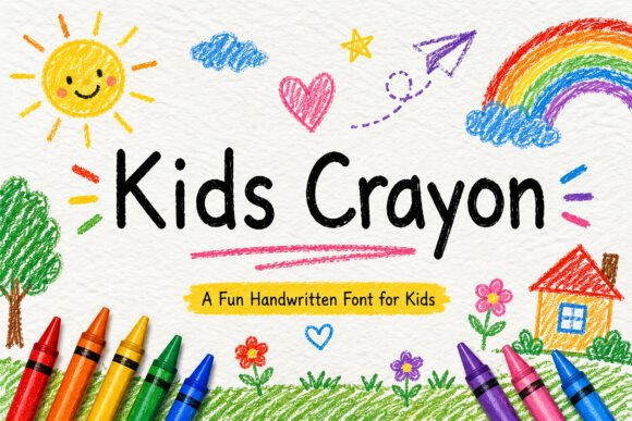 Kids Crayon Font for Creative Projects