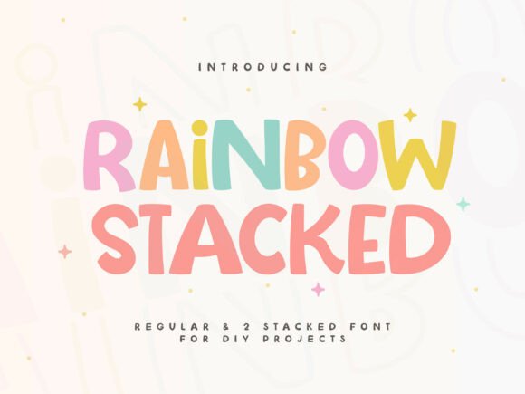 Rainbow Stacked Font for Creative Brands